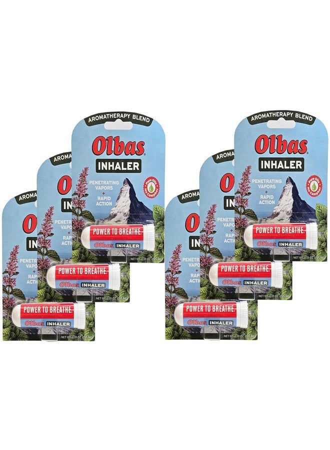 أولباس جهاز استنشاق أولباس للعلاج بالروائح، جهاز استنشاق بالزيوت العطرية الطبيعية، 0.01 أونصة لكل عبوة، عبوة من 6 قطع، عصا استنشاق أنفية بحجم الجيب لتنفس سلس وتخفيف احتقان الجيوب الأنفية - Image 1